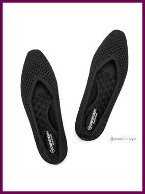 Knit Mesh Ballet Flats Square Toe Slip On Arch Support Washable